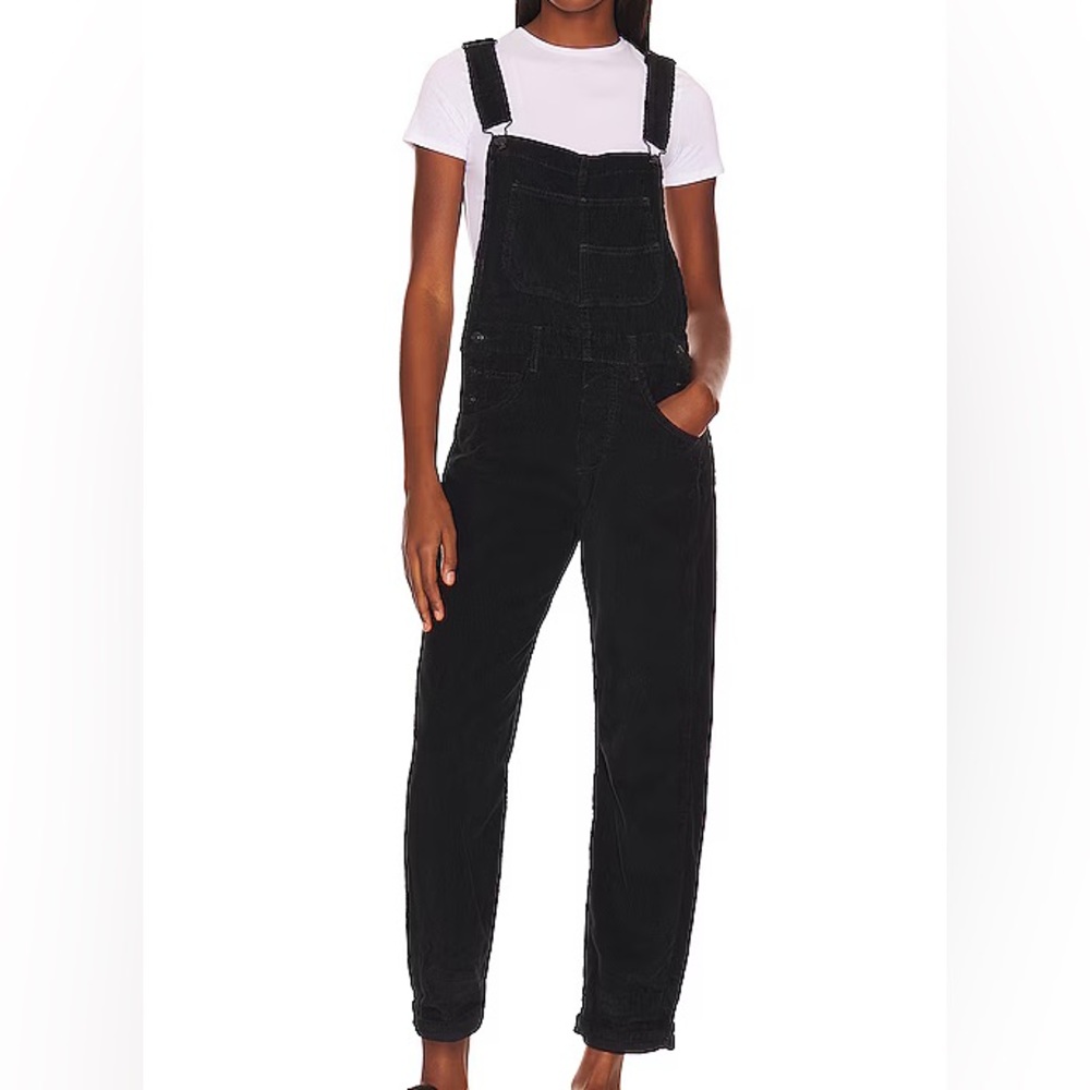 Ziggy Cord Overall in Black